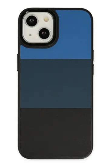 Newface iPhone 14 Plus Kılıf King Kapak - Mavi-Siyah resmi