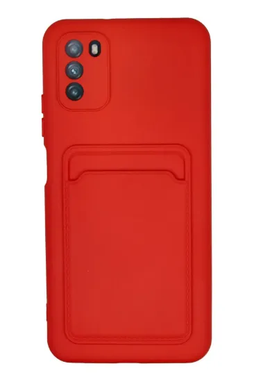 Newface Xiaomi Pocophone M3 Kılıf Kelvin Kartvizitli Silikon - Kırmızı resmi