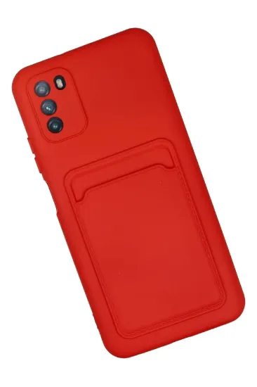 Newface Xiaomi Pocophone M3 Kılıf Kelvin Kartvizitli Silikon - Kırmızı resmi