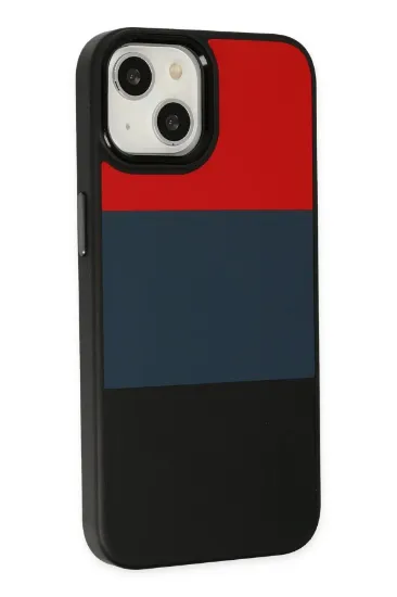 Newface iPhone 14 Plus Kılıf King Kapak - Kırmızı-Siyah resmi
