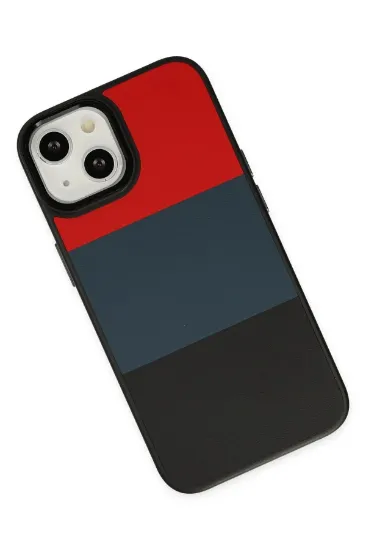 Newface iPhone 14 Plus Kılıf King Kapak - Kırmızı-Siyah resmi