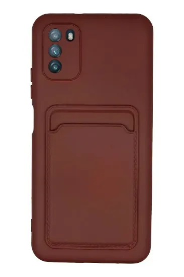Newface Xiaomi Pocophone M3 Kılıf Kelvin Kartvizitli Silikon - Bordo resmi