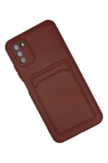 Newface Xiaomi Pocophone M3 Kılıf Kelvin Kartvizitli Silikon - Bordo resmi