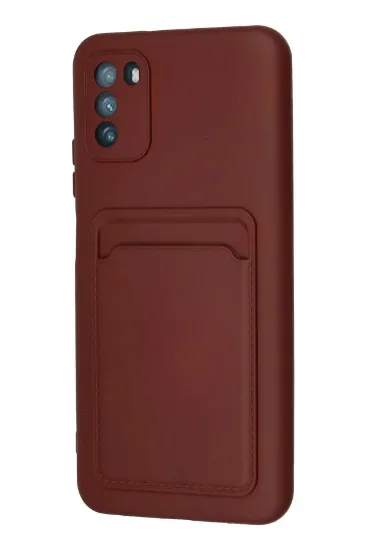 Newface Xiaomi Pocophone M3 Kılıf Kelvin Kartvizitli Silikon - Bordo resmi