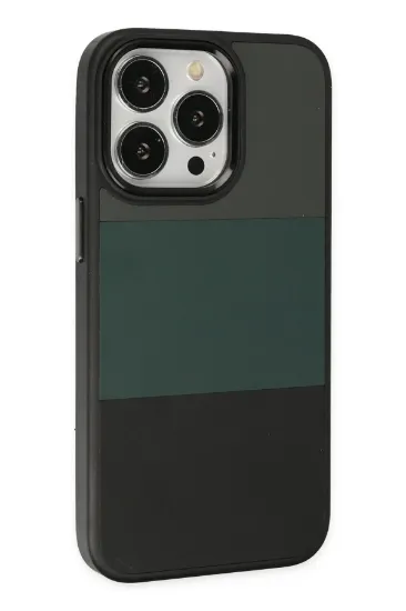 Newface iPhone 14 Pro Max Kılıf King Kapak - Gri-Siyah resmi