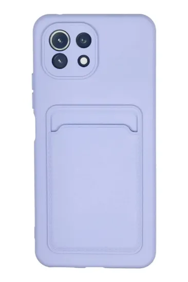 Newface Xiaomi Mi 11 Kılıf Kelvin Kartvizitli Silikon - Lila resmi