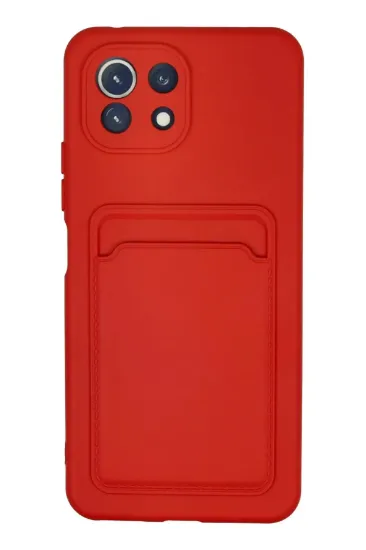 Newface Xiaomi Mi 11 Kılıf Kelvin Kartvizitli Silikon - Kırmızı resmi