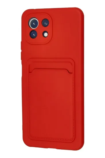 Newface Xiaomi Mi 11 Kılıf Kelvin Kartvizitli Silikon - Kırmızı resmi
