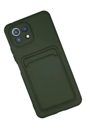 Newface Xiaomi Mi 11 Kılıf Kelvin Kartvizitli Silikon - Koyu Yeşil resmi