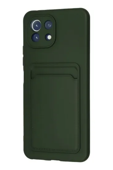 Newface Xiaomi Mi 11 Kılıf Kelvin Kartvizitli Silikon - Koyu Yeşil resmi
