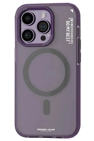 Newface iPhone 14 Pro Kılıf Blueo Friendly Magsafe Kapak - Derin Mor resmi