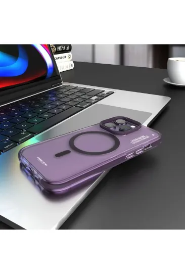 Newface iPhone 14 Pro Kılıf Blueo Friendly Magsafe Kapak - Derin Mor resmi