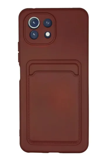 Newface Xiaomi Mi 11 Kılıf Kelvin Kartvizitli Silikon - Bordo resmi