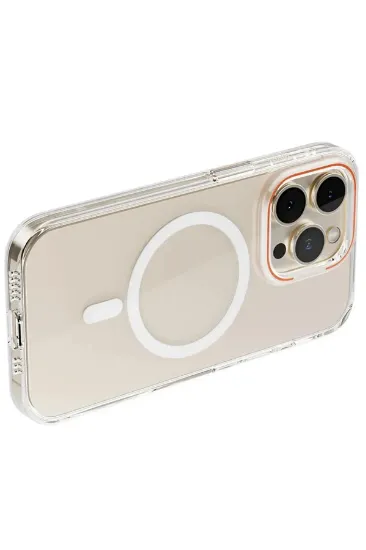 Newface iPhone 14 Pro Kılıf Blueo Anti Drop Magsafe Kapak - Turuncu resmi