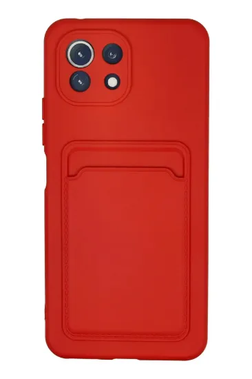Newface Xiaomi Mİ 11 Lite Kılıf Kelvin Kartvizitli Silikon - Kırmızı resmi