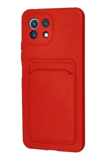 Newface Xiaomi Mİ 11 Lite Kılıf Kelvin Kartvizitli Silikon - Kırmızı resmi