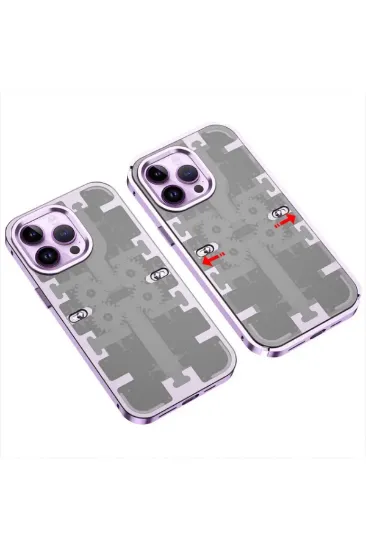 Newface iPhone 13 Pro Kılıf Mekanik Bumper Kapak - Derin Mor resmi