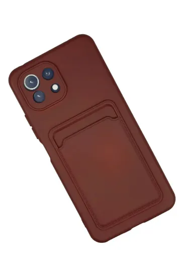 Newface Xiaomi Mİ 11 Lite Kılıf Kelvin Kartvizitli Silikon - Bordo resmi