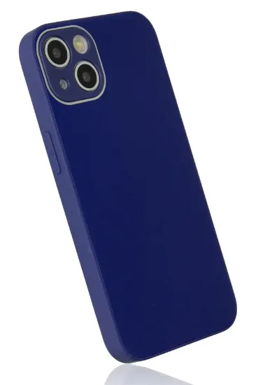 Newface iPhone 14 Plus Kılıf Glass Kapak - Lacivert resmi