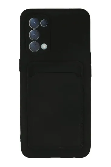 Newface Oppo Reno 5 Kılıf Kelvin Kartvizitli Silikon - Siyah resmi