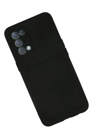 Newface Oppo Reno 5 Kılıf Kelvin Kartvizitli Silikon - Siyah resmi