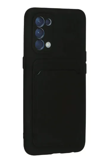 Newface Oppo Reno 5 Kılıf Kelvin Kartvizitli Silikon - Siyah resmi