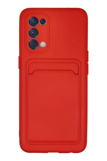 Newface Oppo Reno 5 Kılıf Kelvin Kartvizitli Silikon - Kırmızı resmi