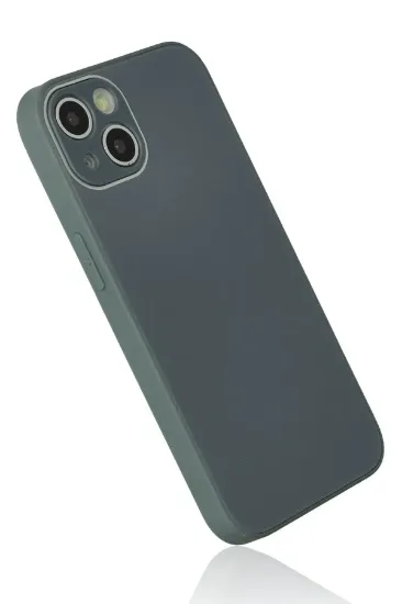 Newface iPhone 14 Plus Kılıf Glass Kapak - Koyu Yeşil resmi