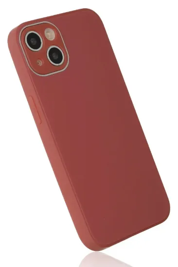 Newface iPhone 14 Plus Kılıf Glass Kapak - Bordo resmi