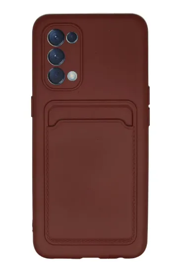Newface Oppo Reno 5 Kılıf Kelvin Kartvizitli Silikon - Bordo resmi