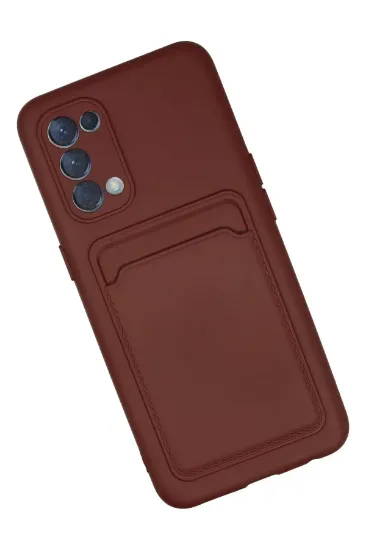 Newface Oppo Reno 5 Kılıf Kelvin Kartvizitli Silikon - Bordo resmi