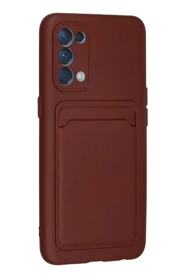 Newface Oppo Reno 5 Kılıf Kelvin Kartvizitli Silikon - Bordo resmi