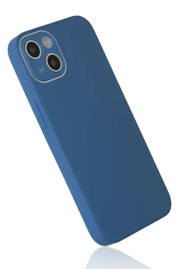 Newface iPhone 14 Plus Kılıf Glass Kapak - Mavi resmi