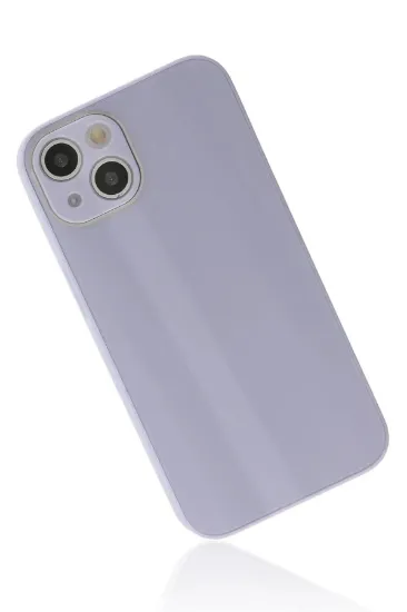 Newface iPhone 14 Plus Kılıf Glass Kapak - Lila resmi