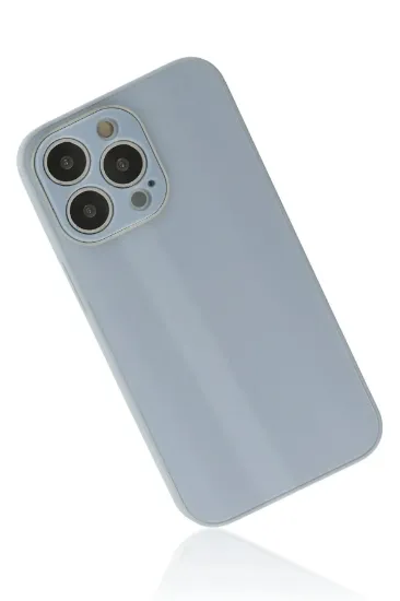 Newface iPhone 14 Pro Max Kılıf Glass Kapak - Sky Blue resmi