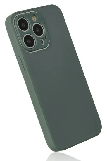 Newface iPhone 14 Pro Max Kılıf Glass Kapak - Koyu Yeşil resmi