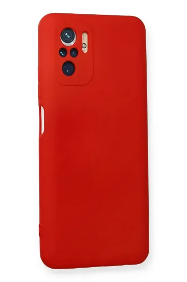 Newface Xiaomi Redmi Note 10 Kılıf Nano içi Kadife Silikon - Kırmızı resmi