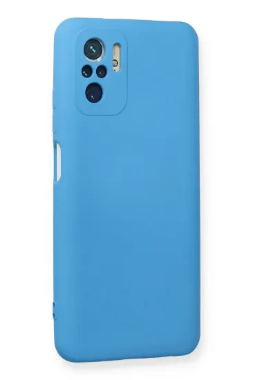 Newface Xiaomi Redmi Note 10 Kılıf Nano içi Kadife Silikon - Mavi resmi