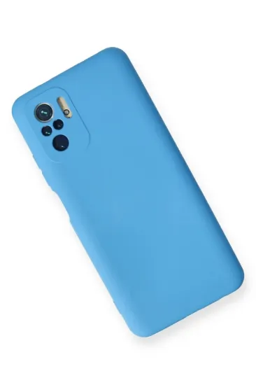 Newface Xiaomi Redmi Note 10 Kılıf Nano içi Kadife Silikon - Mavi resmi