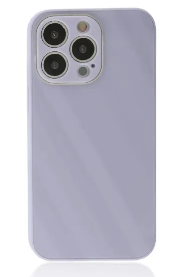 Newface iPhone 14 Pro Max Kılıf Glass Kapak - Lila resmi