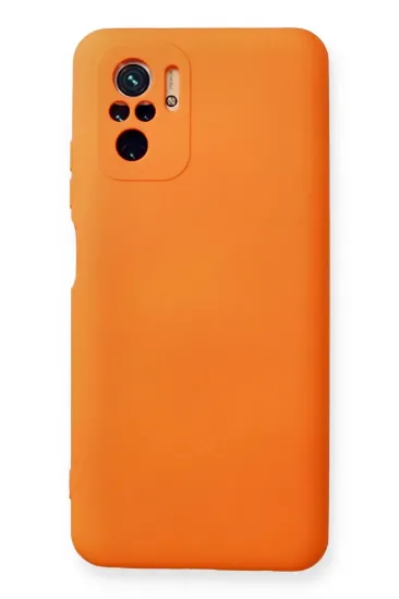 Newface Xiaomi Redmi Note 10 Kılıf Nano içi Kadife Silikon - Turuncu resmi
