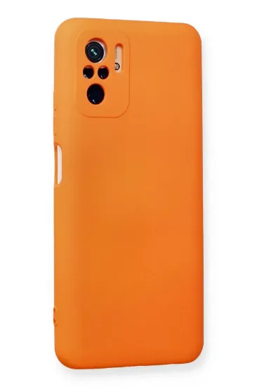 Newface Xiaomi Redmi Note 10 Kılıf Nano içi Kadife Silikon - Turuncu resmi