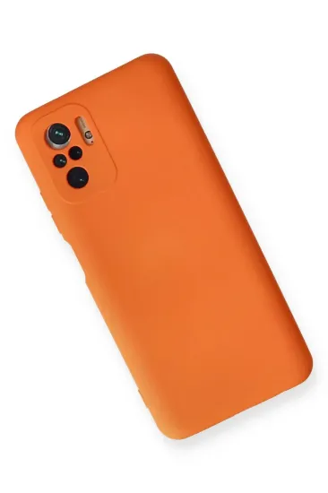 Newface Xiaomi Redmi Note 10 Kılıf Nano içi Kadife Silikon - Turuncu resmi