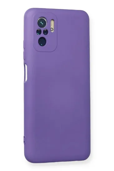 Newface Xiaomi Redmi Note 10 Kılıf Nano içi Kadife Silikon - Mor resmi