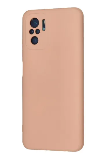 Newface Xiaomi Redmi Note 10 Kılıf Nano içi Kadife Silikon - Pudra resmi