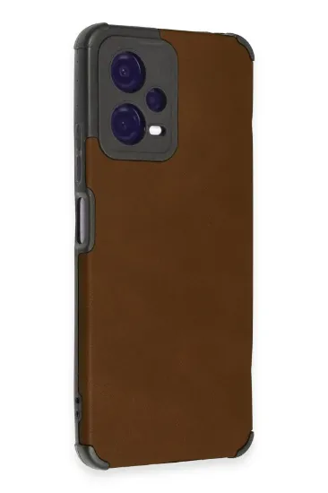 Newface Xiaomi Redmi Note 12 5G Kılıf Loop Deri Silikon - Kahverengi resmi