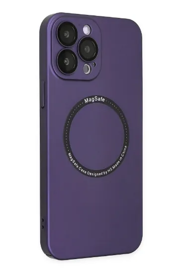 Newface iPhone 14 Pro Kılıf Jack Magneticsafe Lens Silikon - Mor resmi