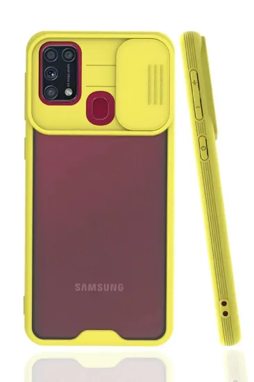 Newface Samsung Galaxy M31 Kılıf Platin Kamera Koruma Silikon - Sarı resmi