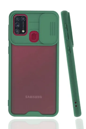 Newface Samsung Galaxy M31 Kılıf Platin Kamera Koruma Silikon - Yeşil resmi