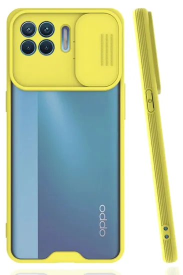 Newface Oppo Reno 4 Lite Kılıf Platin Kamera Koruma Silikon - Sarı resmi